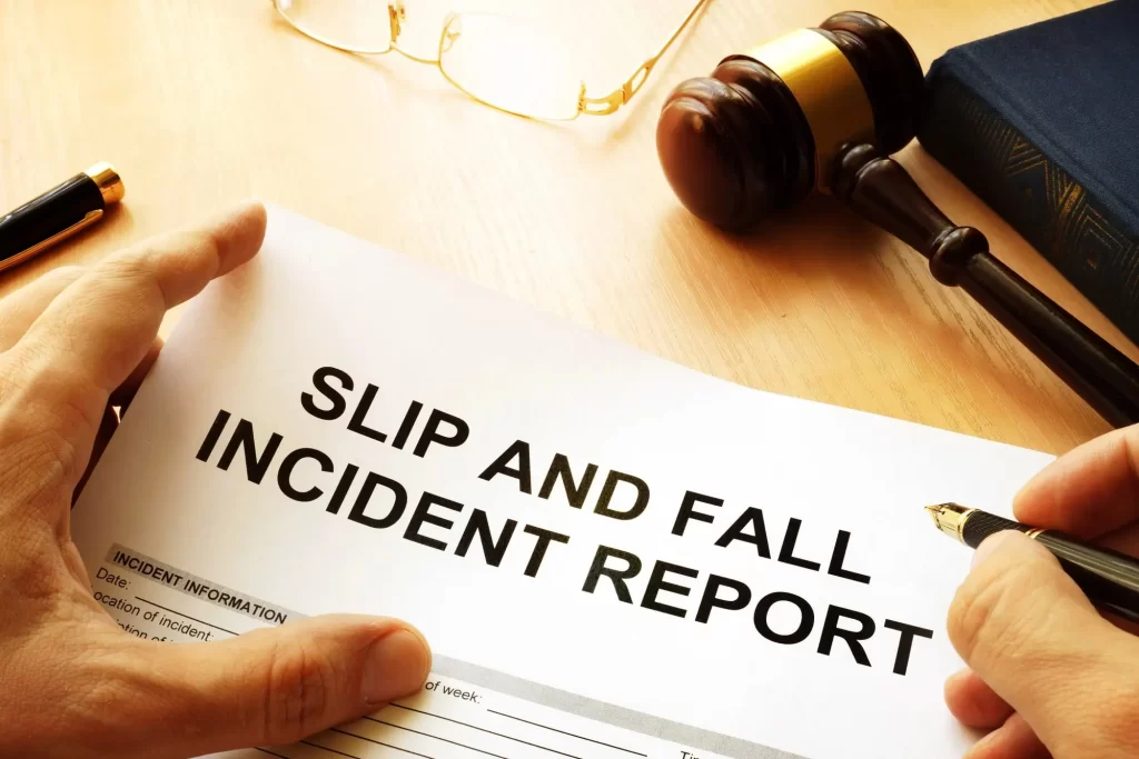 an example of a rhode island slip and fall report