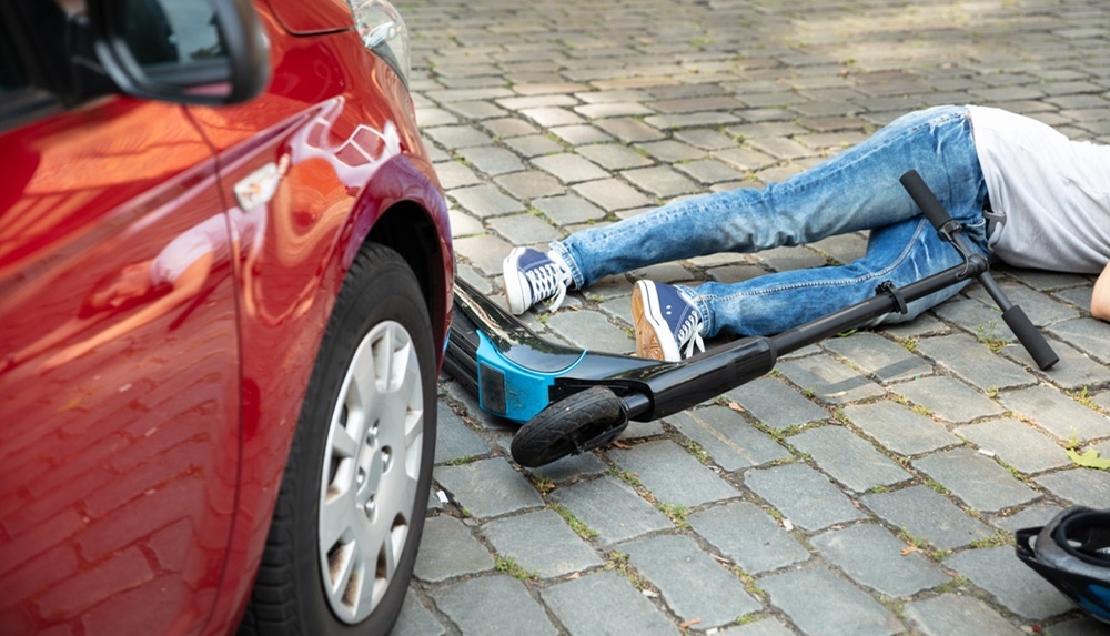 person on e-bike getting into one of the worst e-bike accidents in the state of Rhode Island